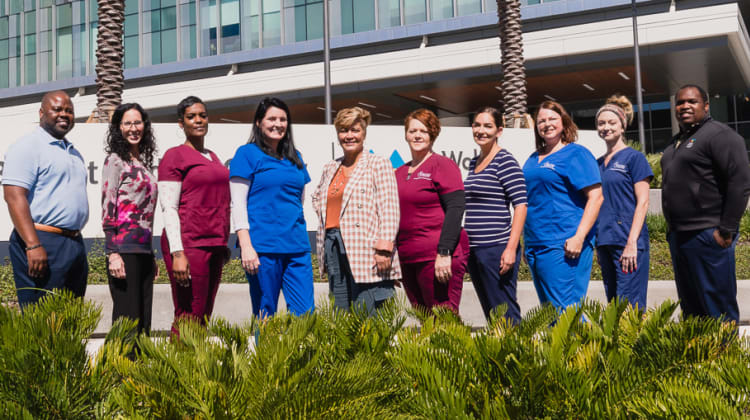 photo of 10 people on the behavioral health bariatric team standing together smiling.